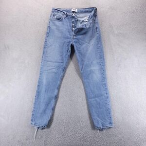 AGOLDE Jeans Womens 28 Blue Nico High Rise Skinny Button Fly Raw Hem Cropped